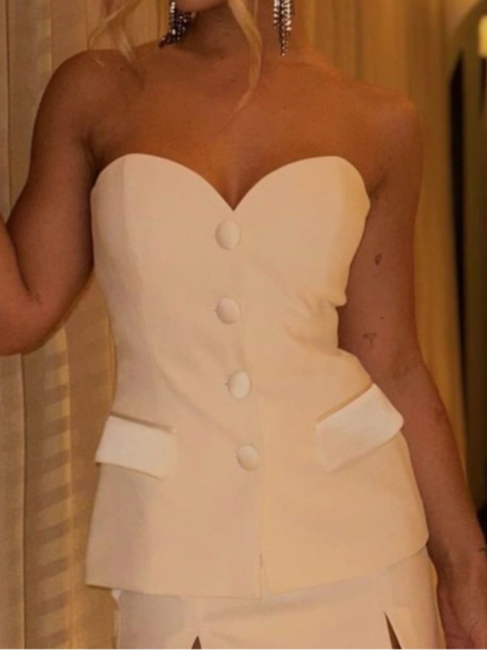 Zara combination satin effect bustier top NWOT